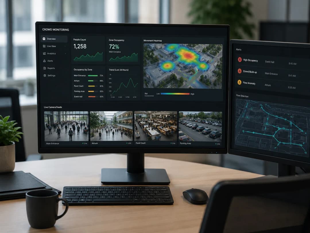 Security operations dashboard for crowd monitoring and facility management
