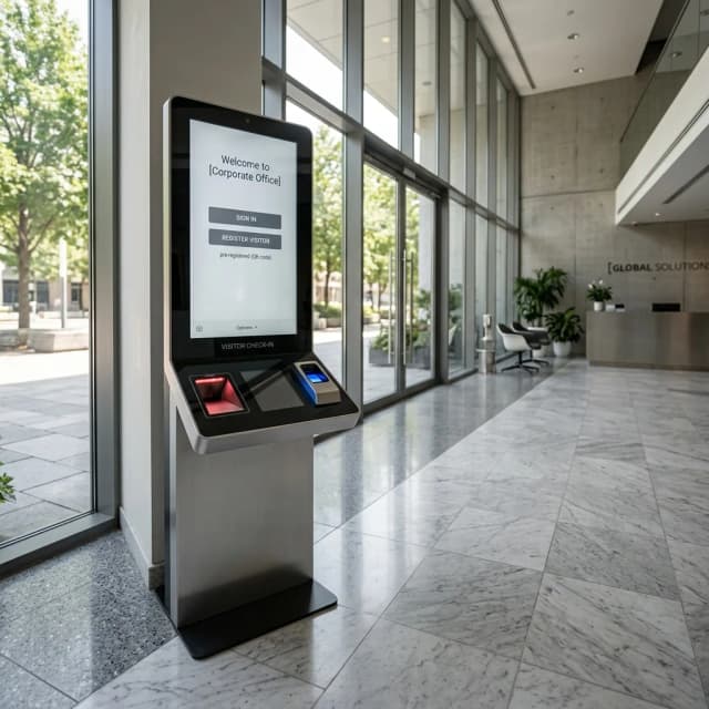 Visitor management system dashboard for entry registration and approvals